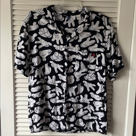 Disney Other - Disney Black and White Mickey Glove Pattern Shirt